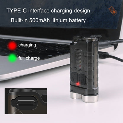 V3 Keychain Light USB Rechargeable Strong Light Mini Flashlight(Transparent Black) - Mini Flashlight by buy2fix | Online Shopping UK | buy2fix