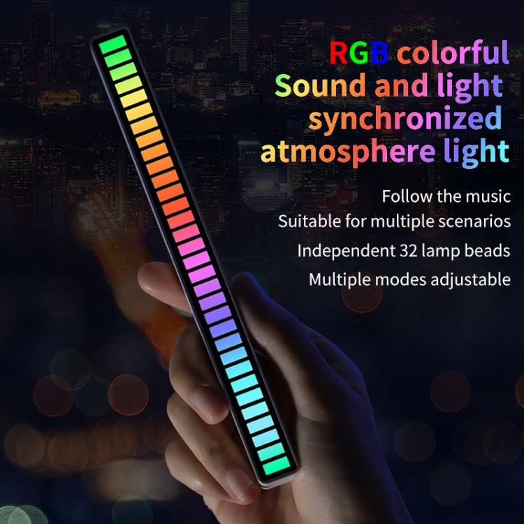 RGB Sound-controlled Rhythmic Response Lights Music Ambient LED Pick-up Lights Charging(32 Light+APP Black) - Novelty Lighting by buy2fix | Online Shopping UK | buy2fix