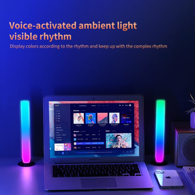 RGB Sound-controlled Rhythmic Response Lights Music Ambient LED Pick-up Lights Plug-in(Upgrade Black) - Novelty Lighting by buy2fix | Online Shopping UK | buy2fix