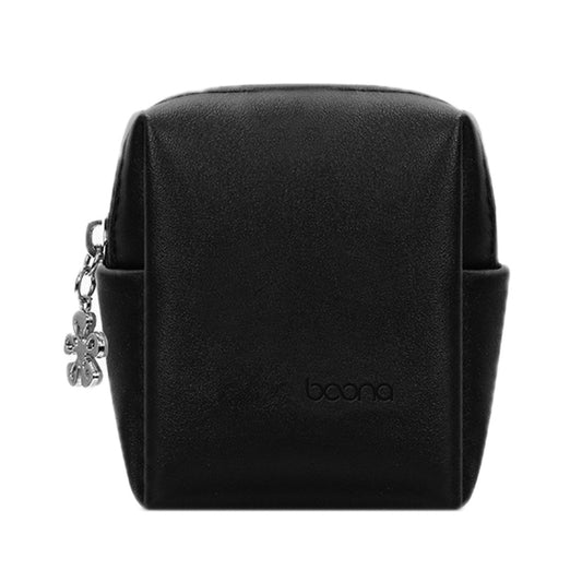 Baona BN-G003 Leather Mini Portable Multifunctional Digital Storage Bag(Zipper Black) - Digital Storage Bag by Baona | Online Shopping UK | buy2fix