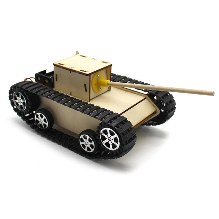 Wooden Electric Simulation Crawler Tank DIY Toy Assembly Model,Spec:  No. 1 Single Motor Basic Edition - Puzzle Toys by buy2fix | Online Shopping UK | buy2fix