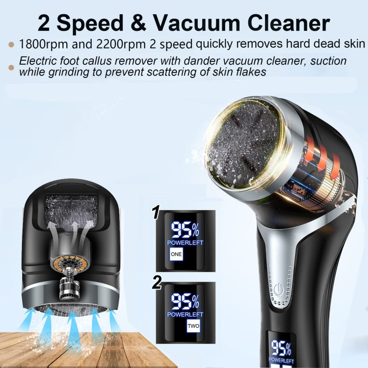 JD-510 Rechargeable Electric Foot Callus Remover with Vacuum Cleaner 10 In 1 Kit White - Grinding Tools & Accessories by buy2fix | Online Shopping UK | buy2fix