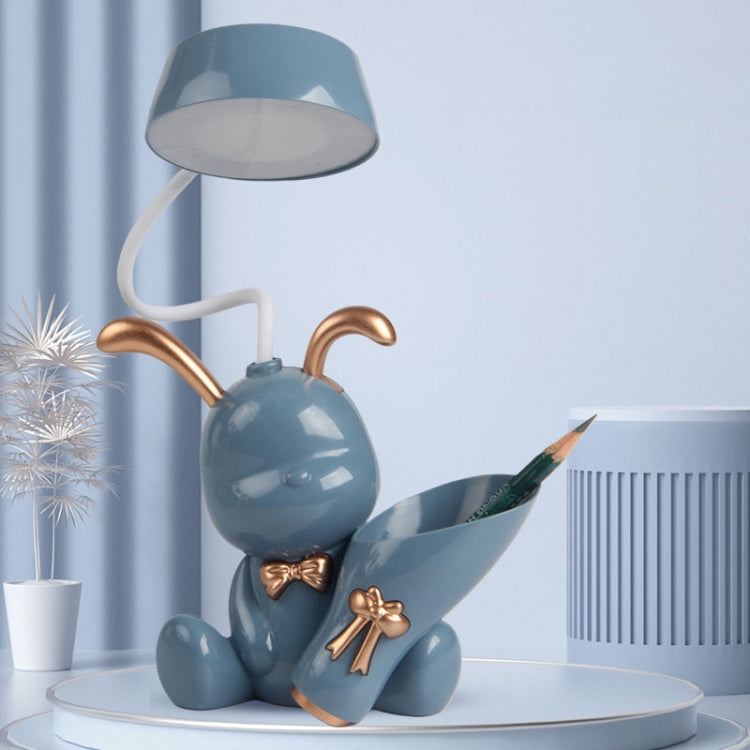 LED Cartoon Multi Function Pen Holder Charging Station Lights(Bunny Blue) - Desk Lamps by buy2fix | Online Shopping UK | buy2fix