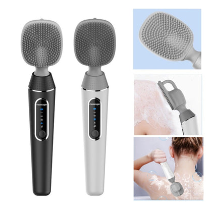 Electric Bath Brush Silicone Vibration Long-handled Back Spa Shower(Black) - Bath Brushes & Sponges by buy2fix | Online Shopping UK | buy2fix