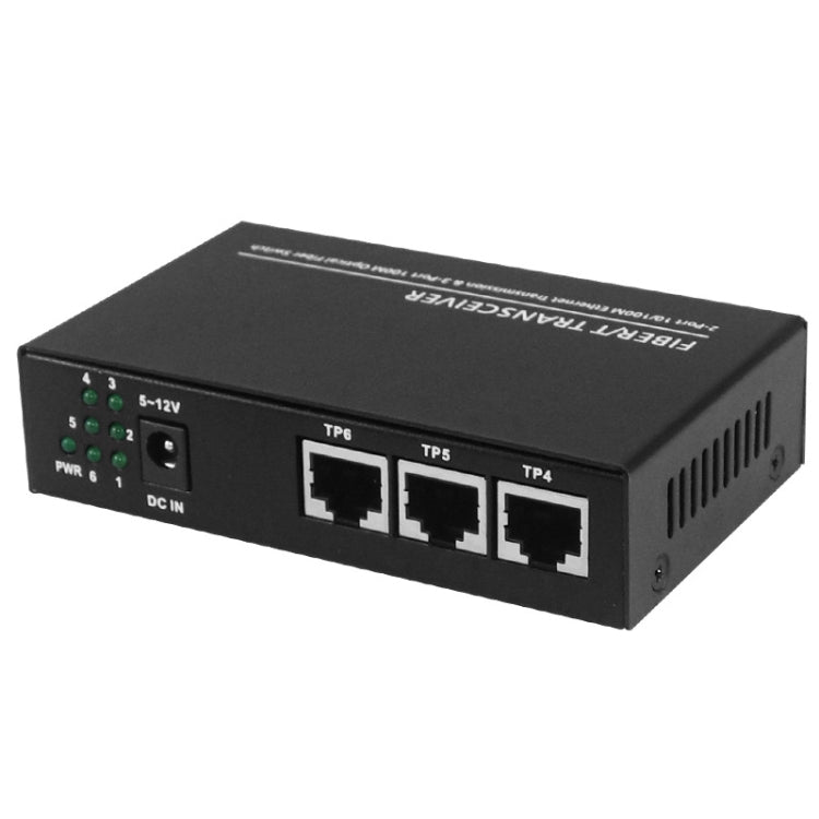 3 Fiber Port & 3 LAN Port 10/100Mbps Ethernet Switch Fiber Optic Switch - Fiber Receiver by buy2fix | Online Shopping UK | buy2fix