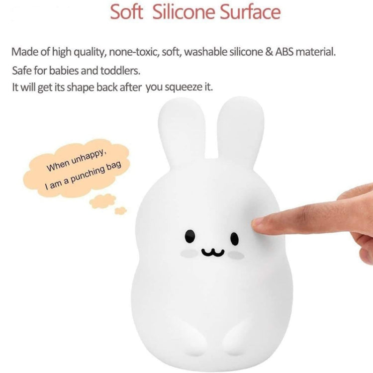 Rabbit Silicone Pat Night Light Children Gift Color Changing Lamp, Specification: Charging Remote Control - Night Lights by buy2fix | Online Shopping UK | buy2fix