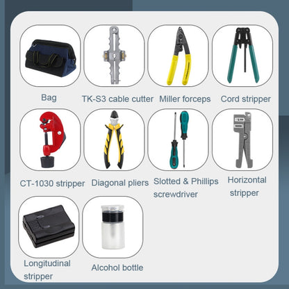 YH-G11 11-In-1 Fiber Optic Tool Kit TK-S3 Cable Knife And Stripping Kit - Lan Cable and Tools by buy2fix | Online Shopping UK | buy2fix