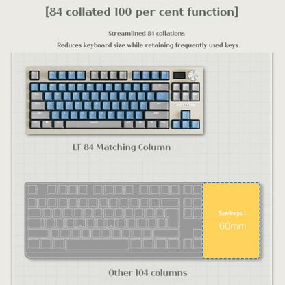 LANGTU LT84 Mechanical Luminous Keyboard, Style: Wired Single-mode Silver Gray Shaft (Nightfall) - Wired Keyboard by LANGTU | Online Shopping UK | buy2fix