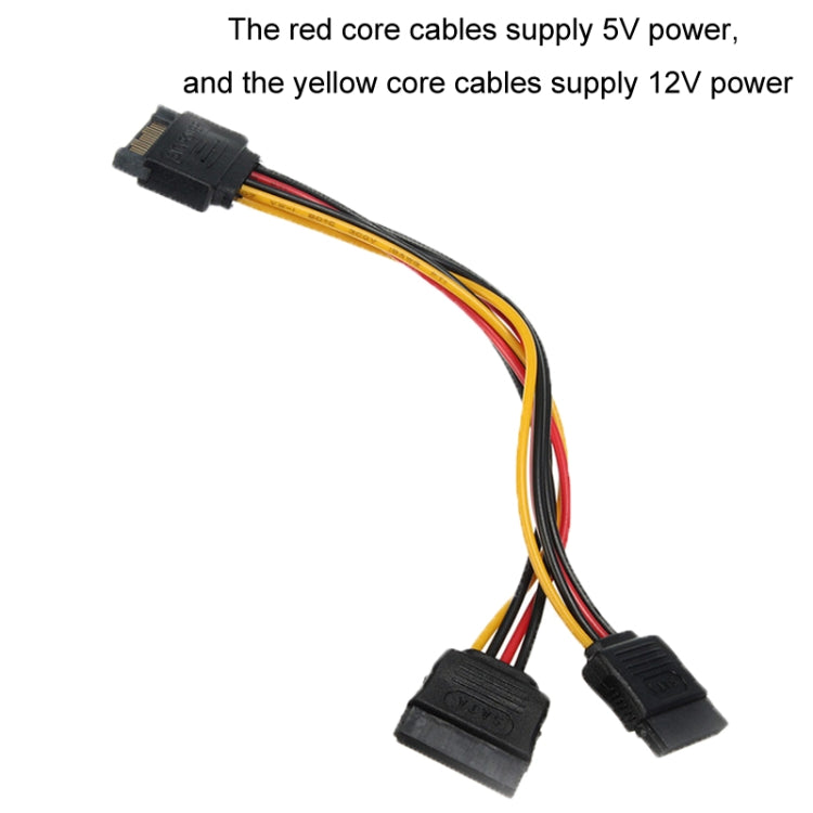 0.2m 15P to Dual 15P One to Two SATA Hard Drive Power Conversion Cable - eSATA & SATA & IDE by buy2fix | Online Shopping UK | buy2fix