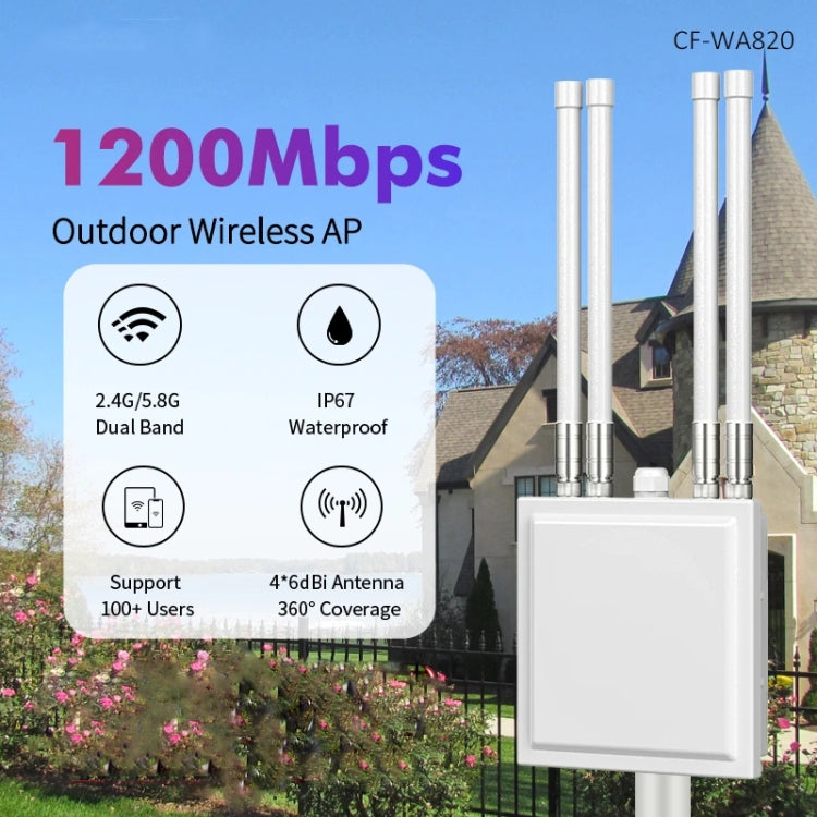 COMFAST CF-WA820 1200Mbps 2.4G & 5G Outdoor AP High Power Wireless Access Point(EU Plug) - Broadband Amplifiers by COMFAST | Online Shopping UK | buy2fix