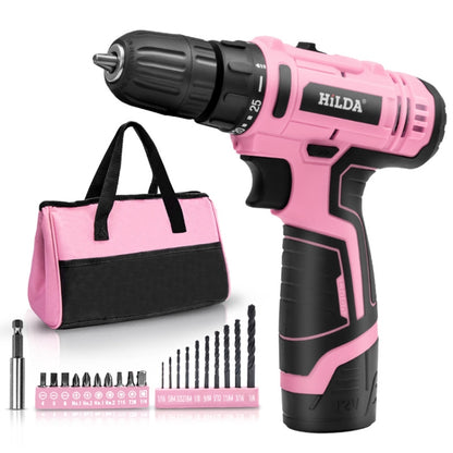 HILDA 12V Cordless Impact Drill Electrical Screwdriver, Plug: EU Plug - Drill & Drill Bits by HILDA | Online Shopping UK | buy2fix