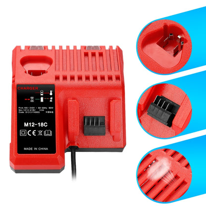 M12-18C For Milwaukee 18V Power Tools Battery Charger, Plug: US - Electric Saws & Accessories by buy2fix | Online Shopping UK | buy2fix