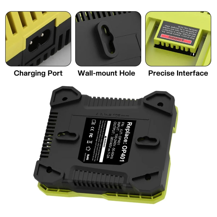 36-40V Tool Cutting Machine Battery Charger, For RYOBI PO401 / PO403 / PO400, Plug: UK - Lawn Mower, Saws & Accessories by buy2fix | Online Shopping UK | buy2fix