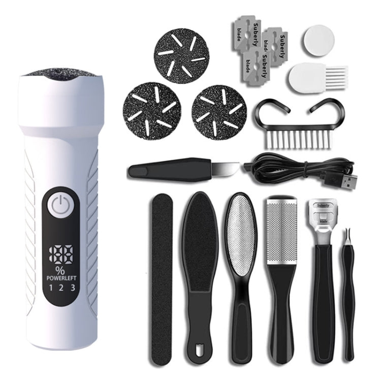 Electric Foot File Pedicure Kit Waterproof Feet Callus Remover, Spec: Kit 1 White - Grinding Tools & Accessories by buy2fix | Online Shopping UK | buy2fix