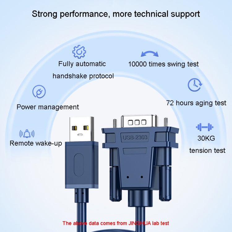 JINGHUA USB To RS232 Serial Cable DB9 Pin COM Port Computer Converter, Length: 3m - RS485 / RS232 Series by JINGHUA | Online Shopping UK | buy2fix