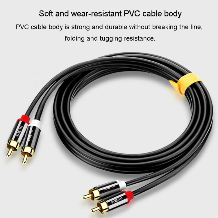 JINGHUA 2RCA Double Lotus Plug Audio Cable Left/Right Channel Stereo Amplifier Connection Wire, Length: 1.5m - RCA Cable by JINGHUA | Online Shopping UK | buy2fix