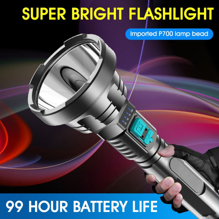 Strong Light Flashlight USB Rechargeable LED Super Bright Long-range Outdoor Lighting(Black) - LED Flashlight by buy2fix | Online Shopping UK | buy2fix