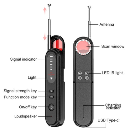 T01 Wireless Detector Camera Anti-eavesdropping Positioning GPS Alarm - Infrared Detector by buy2fix | Online Shopping UK | buy2fix