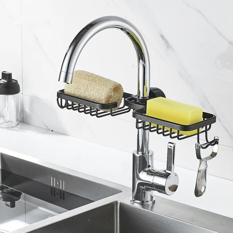 Kitchen Faucet Shelf No-Punch Sink Rag Drainage Basket Sponge Drainage Storage Rack, Style: E Silver - Shelf by buy2fix | Online Shopping UK | buy2fix