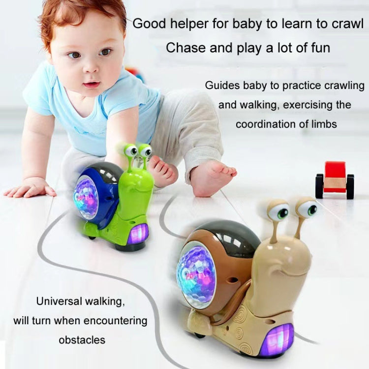 Children Electrical Crawling Snail Toys Sound And Light Projection Snail Fun Toys(Green) - Electronic Pets by buy2fix | Online Shopping UK | buy2fix