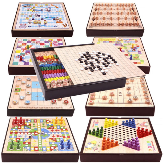9 in 1 A Model Wooden Multifunctional Parent-Child Interactive Children Educational Chessboard Toy Set - Table Games by buy2fix | Online Shopping UK | buy2fix