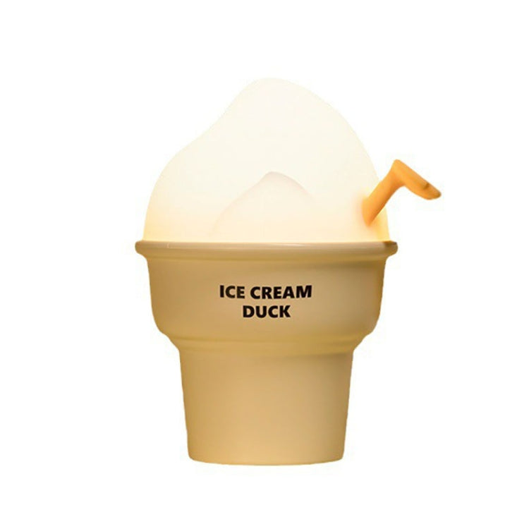 Ice Cream Duck Cartoon Night Light Bedroom USB Charging Ambient Lamp(Yellow And White) - Night Lights by buy2fix | Online Shopping UK | buy2fix