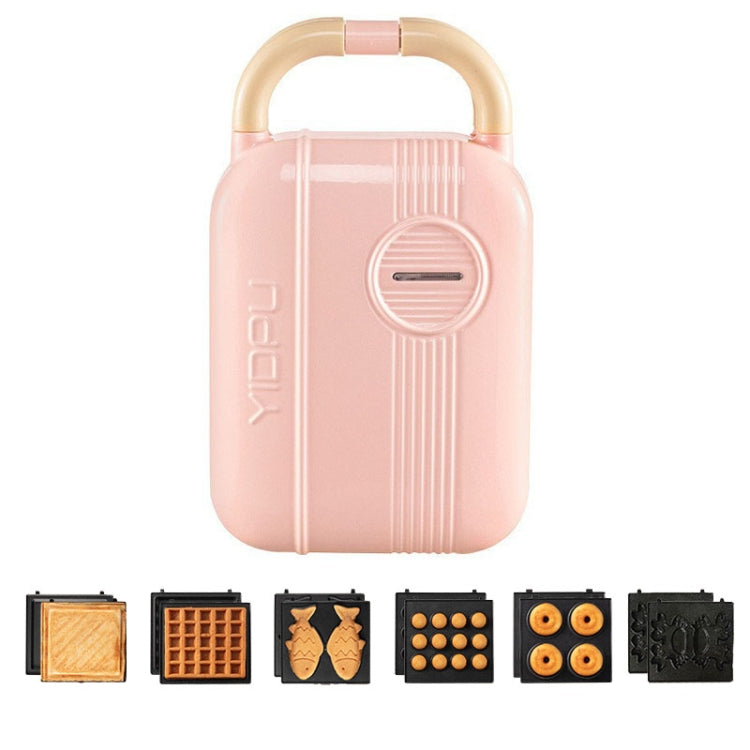 7 In 1 YIDPU Multifunctional Family Breakfast Maker Light Diet Sandwich Waffle Baker, CN Plug(Pink) - Bulit-in Ovens & Accessories by YIDPU | Online Shopping UK | buy2fix