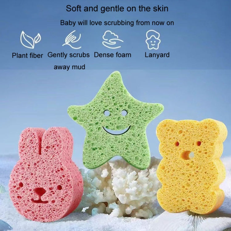 Baby Bathing Wood Pulp Sponge Cute Cartoon Soft Bath Sponge Bath Scrubber, Model: Bunny - Bath Brushes & Sponges by buy2fix | Online Shopping UK | buy2fix