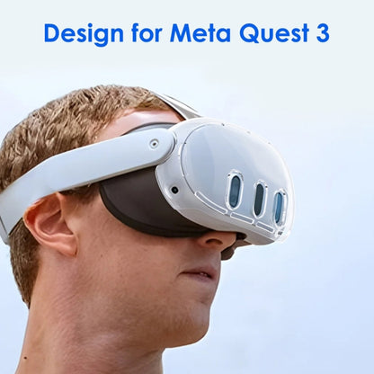 For Meta Quest 3 PC Protective Shell, Style: Single Shell (Ordinary Transparent Blue) - VR Accessories by buy2fix | Online Shopping UK | buy2fix