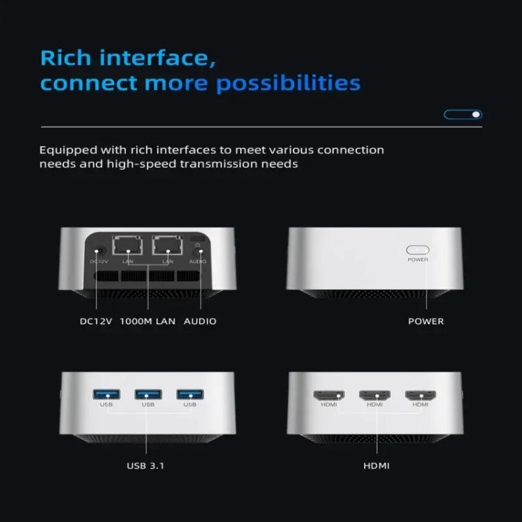 T8Plus Alder Lake-N100 4K Dual Band WIFI Bluetooth Office Game Portable Mini PC, Spec: 16G 512G EU Plug - Windows Mini PCs by buy2fix | Online Shopping UK | buy2fix