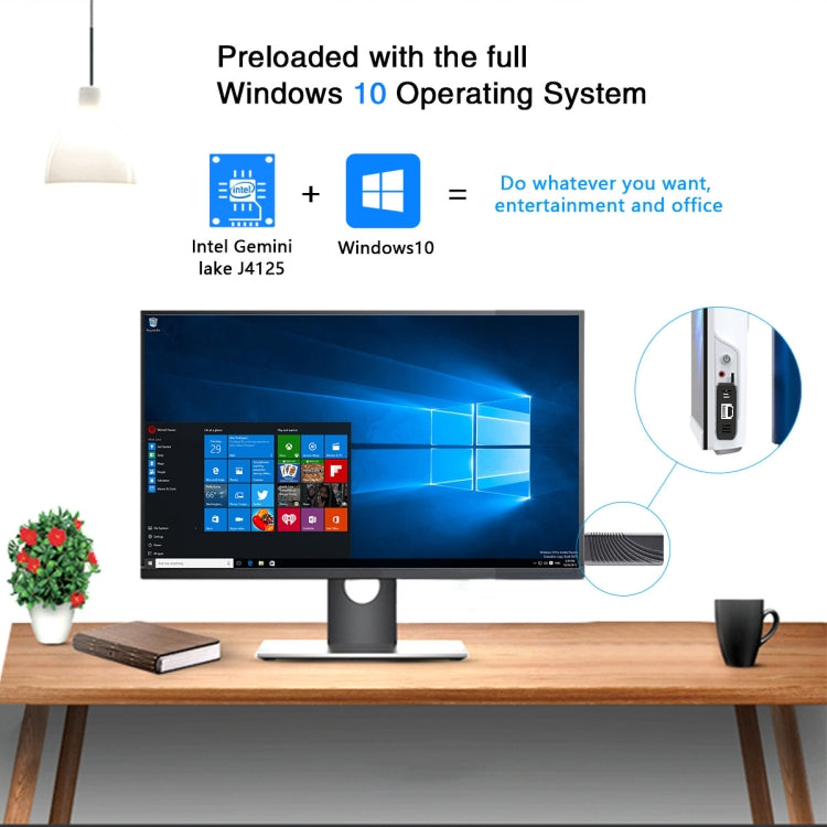 T6 Pro 6+128GB Intel Gemini Lake J4125 Mini PC With Windows 10 Operating System, Spec: EU Plug - Windows Mini PCs by buy2fix | Online Shopping UK | buy2fix