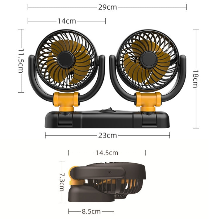 SUITU Car Foldable Cooling Fan Automobile Summer Temperature Reduction Fan, Model: Dual 5V USB Energized - Heating & Fans by SUITU | Online Shopping UK | buy2fix