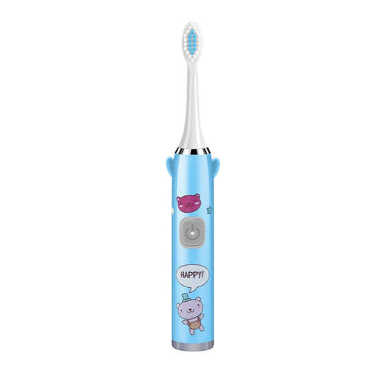 USB Charging Fully Automatic Ultrasonic Cartoon Children Electric Toothbrush, Color: Blue with 1 Head - Toothbrushes by buy2fix | Online Shopping UK | buy2fix