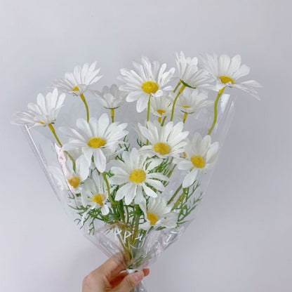 Simulated Flower Arrangement Table Ornament Picnic Photo Props, Style: 5pcs White Daisy Transparent Bag - Other Props by buy2fix | Online Shopping UK | buy2fix