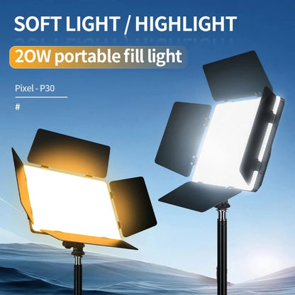Pixel  P30 20W 2500-6500K 2400Lux Dual Color Temperature Photography Fill Light Standard Set -  by Pixel | Online Shopping UK | buy2fix