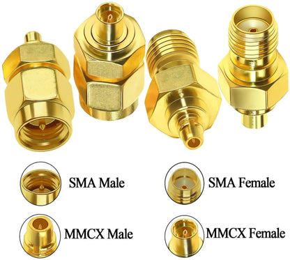 SAM Female To MMCX Male Coaxial Adapter Kit Brass Coaxial Connector RF Antenna Adapter - DVB-T & Simulation Antenna by buy2fix | Online Shopping UK | buy2fix