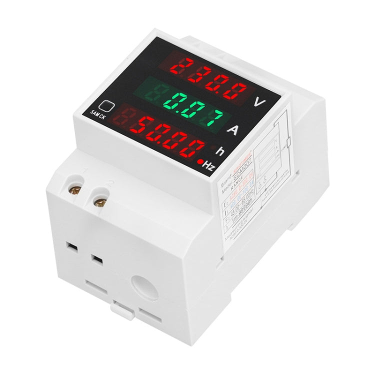 SINOTIMER SDM007 Din Rail AC Voltage Current Totalized Time Frequency Digital Display Meter - Current & Voltage Tester by SINOTIMER | Online Shopping UK | buy2fix