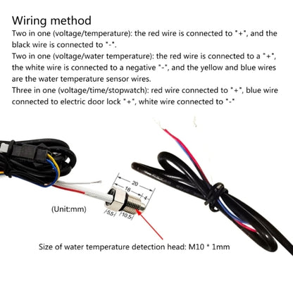 Compact LED Digital Display Time Voltmeter, Specification: 2 in 1 Temperature Blue - Electrical Instruments by buy2fix | Online Shopping UK | buy2fix