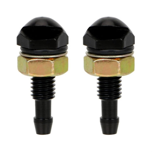 2pcs /Set Automotive Glass Washer Sprayer Aluminum Cap Nozzle(Black) - Windscreen Wipers by buy2fix | Online Shopping UK | buy2fix