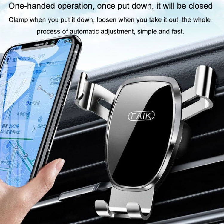 FAIK Car Cell Phone Holder Air Vent Triangle Gravity Sensor Car Phone Bracket, Color: Silve Mirror Model - Car Holders by FAIK | Online Shopping UK | buy2fix