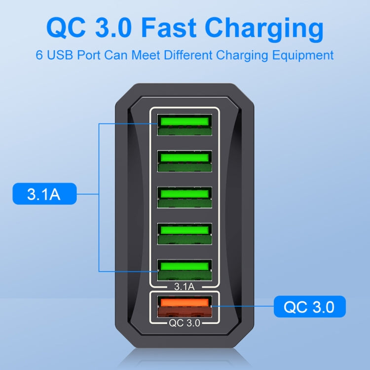 6-Ports Multifunctional Quick Charging USB Travel Charger Power Adapter, Model: Yellow AU Plug - USB Charger by buy2fix | Online Shopping UK | buy2fix