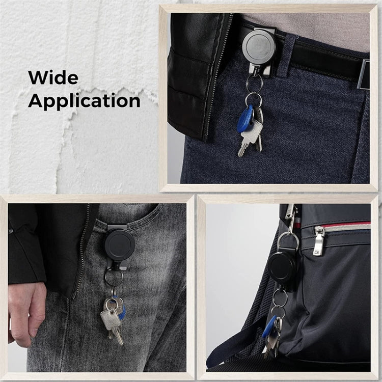 ABS  Material 360 Degree Rotatable Heavy Duty Retractable Keychain with Belt Clip - Key Rings by buy2fix | Online Shopping UK | buy2fix