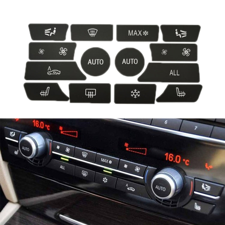 For BMW 5 Series/7 Series/X5/C6/F10/F01/F15 Air Conditioning Button Repair Sticker, Style: B 14pcs No OFF - Decorative Sticker by buy2fix | Online Shopping UK | buy2fix