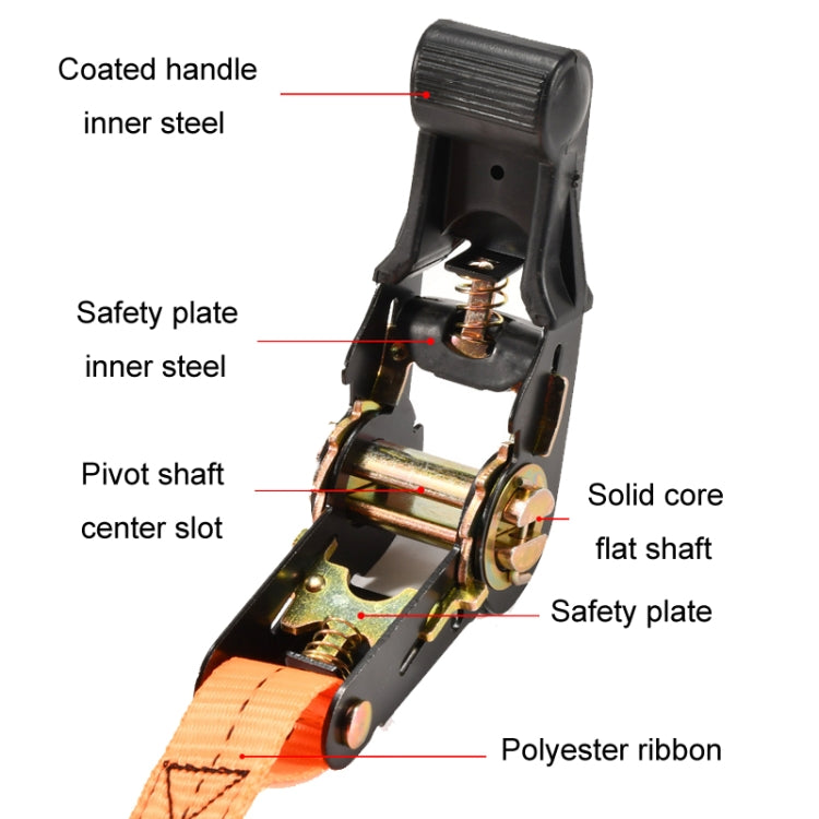 Motorcycle Ratchet Tensioner Cargo Bundling And Luggage Fixing Straps, Specification: Black 2m - Towing Bars by buy2fix | Online Shopping UK | buy2fix