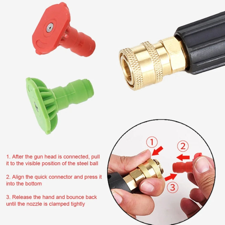 High-pressure Car Washer Nozzle Fan-shaped 1/4 Quick Plug Connector Water Rifle Parts, Specification: 15 Degree (1.6 Nozzle) - Car Washer & Accessories by buy2fix | Online Shopping UK | buy2fix