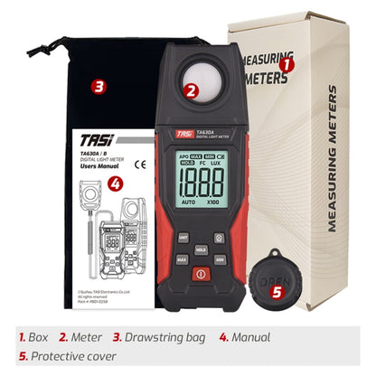 TASI TA630A Integrated Digital Light Meter Illuminance Lux Meter Backlight LCD Display 0.1-200000LUX/0.01-20000FC Light Sensor Tester - Light & Sound Meter by TASI | Online Shopping UK | buy2fix