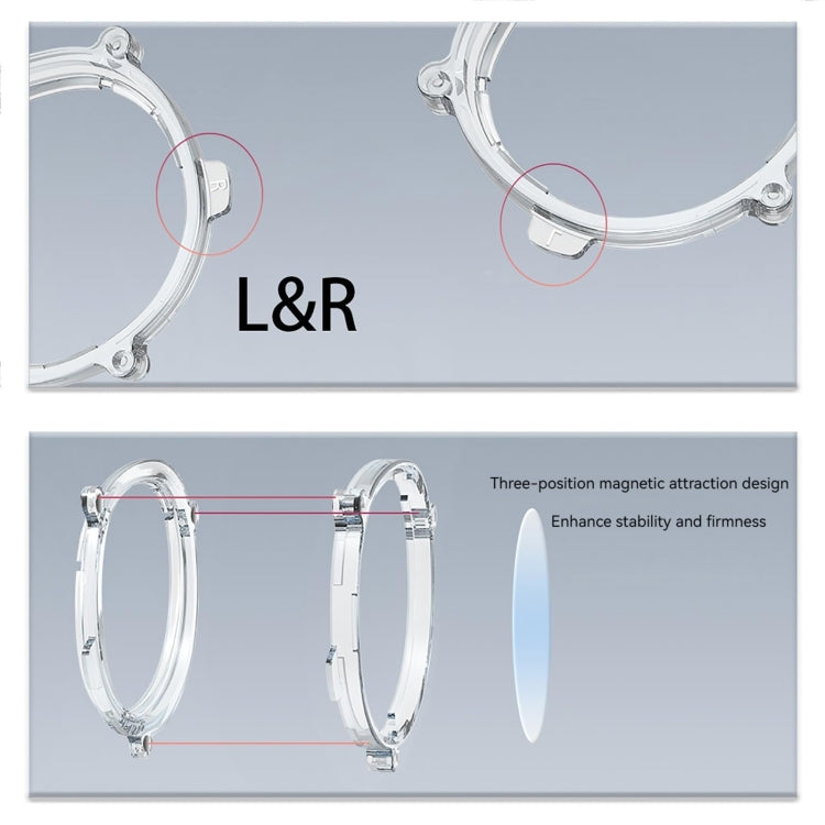 For Meta Quest 3 VR Magnetic Eyeglasses Frame, Spec: Anti Blue Light Lens+Frame Transparent - VR Accessories by buy2fix | Online Shopping UK | buy2fix