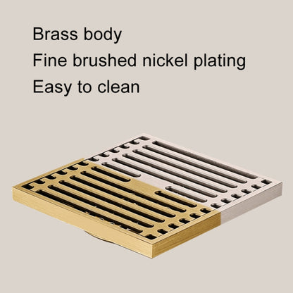 All Copper Brushed Anti-Odor Floor Drain Gravity Copper Core Bathroom Floor Drain, Specification: Round Straight Strip Dual Use - Drain Strainers by buy2fix | Online Shopping UK | buy2fix