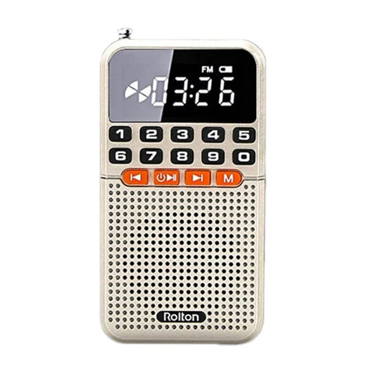 Rolton T1 Portable Radio Receiver Old People Singing Opera Player Mini Stereo Walkman(Gold) - Radio Player by Rolton | Online Shopping UK | buy2fix