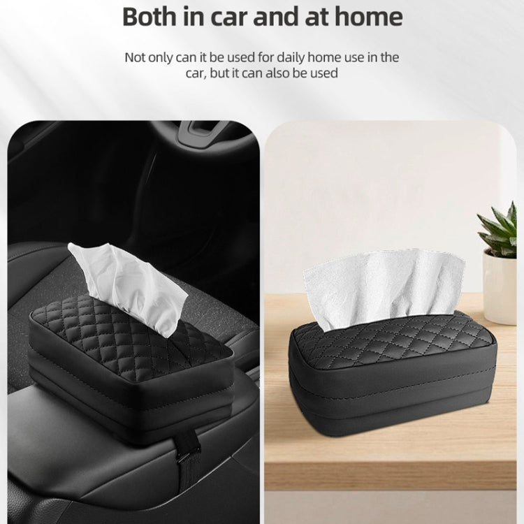 Car Sun Visor Armrest Box Back Hanging Tissue Box(Brown) - Tissue Boxes by buy2fix | Online Shopping UK | buy2fix